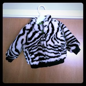 Zebra Fur zip up